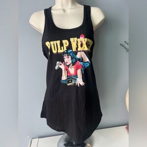 Black Pulp Fiction Graphic Tank Top